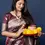 Thumbnail: Women's Burnt Maroon Handloom Banarasi Silk Zari Woven Saree with Blouse