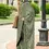 Thumbnail: Pickle Green Printed Satin Crepe Saree