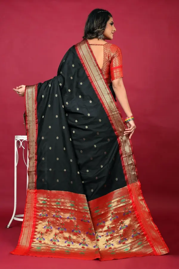 Thumbnail: Black Paithani Silk Saree