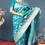 Thumbnail: Firozi Banarasi Silk Saree With Blouse Piece