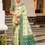 Thumbnail: Women's Pista Green Patola Woven Silk Saree