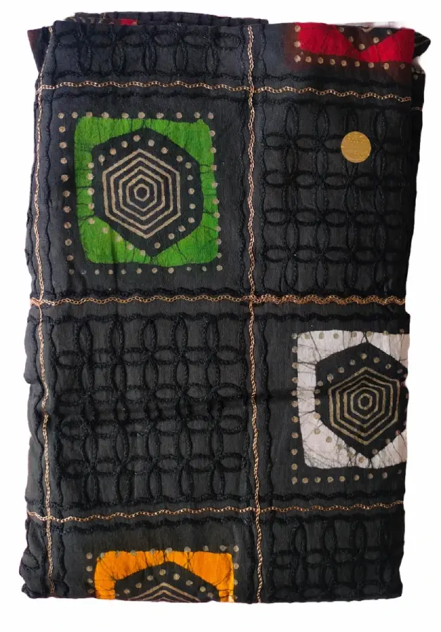 Thumbnail: Pure Cotton Embroidered And Batik Print Dress Material