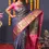 Thumbnail: Women's Carolina Blue Kanchipuram Silk Zari Woven Saree with Pink Blouse