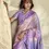 Thumbnail: Lavender and Elegant Gold Khadi Saree with Jacquard Weaving