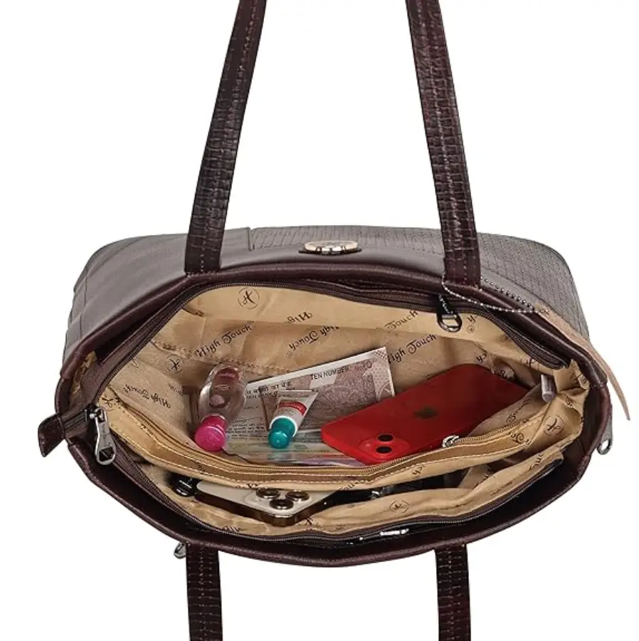 Thumbnail: Leather Scarlett Women's Handbag – Brown Leather Tote