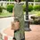 Thumbnail: Pickle Green Printed Satin Crepe Saree