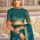 Thumbnail: Teal Woven Satin Silk Classic Saree