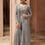 Thumbnail: Grey Georgette Embroidered Anarkali Salwar Kameez  Stitched (Free