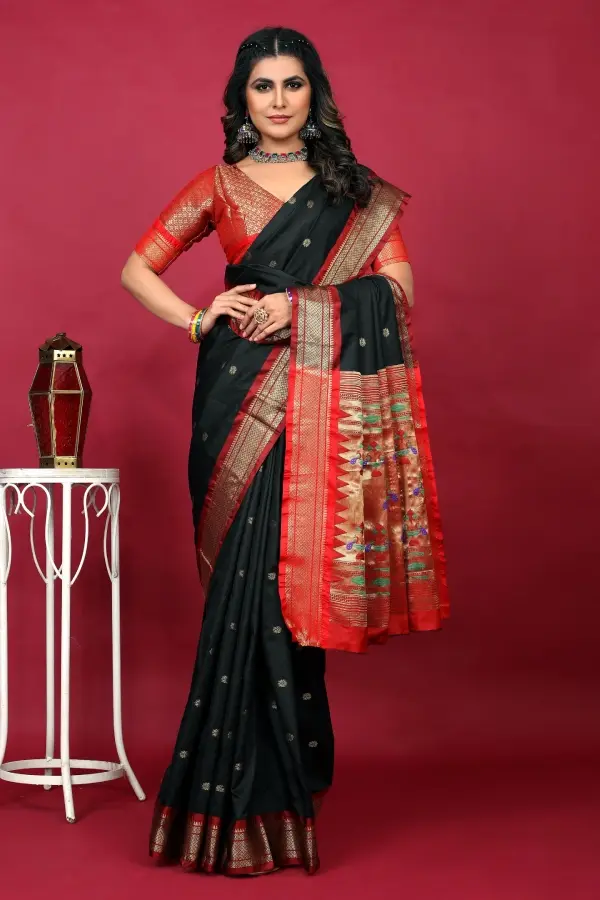 Thumbnail: Black Paithani Silk Saree
