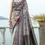 Thumbnail: Women's Grey Woven Work Cotton Silk Saree