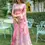 Thumbnail: Women's Pink Printed Cotton Saree