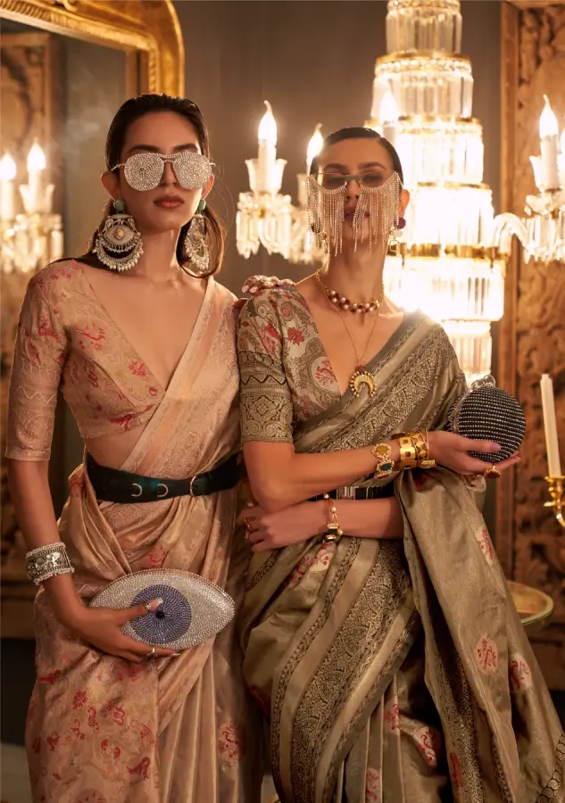 Thumbnail: Brown Dual Tone Banarasi Silk Saree