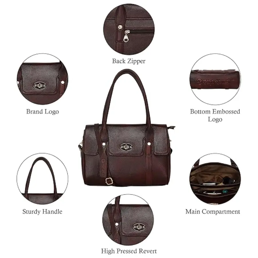 Thumbnail: Brown Leather Handbag Timeless Craftsmanship for Everyday Sophistication