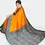 Thumbnail: Exquisite Hand Painted Silk Yellow Saree
