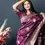 Thumbnail: Wine Banarasi Silk Saree With Blouse Piece