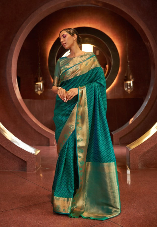 Women's Precious Green Banarasi Silk saree