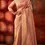 Thumbnail: Peach Woven Kanjivaram Silk Saree