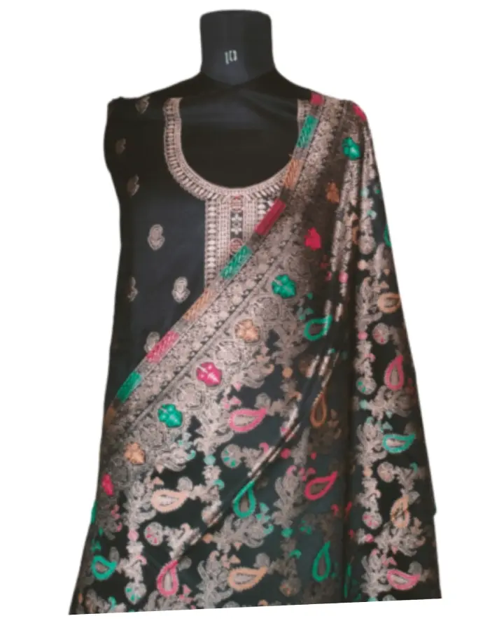 Thumbnail: Black Weaving Pashmina Kurti and Shwal