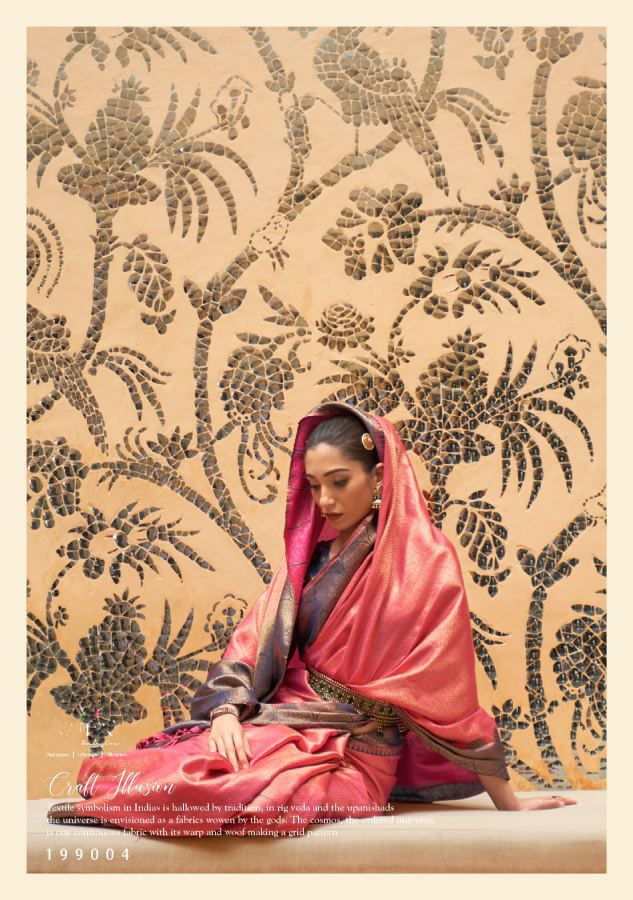 Thumbnail: Pink Woven Kanjivaram Silk Saree