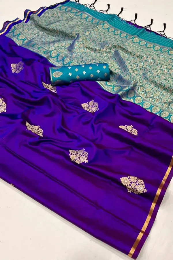 Thumbnail: Purple Satin Dual Tone Silk Saree