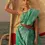 Thumbnail: Sea Green Pure Banarasi Satin Silk Saree