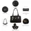 Thumbnail: Elegant Black Leather Handbag with Gold Buckle & Multiple Pockets