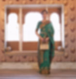 Women's Bottle Green Tussar Silk Copper Zari Weaving Saree