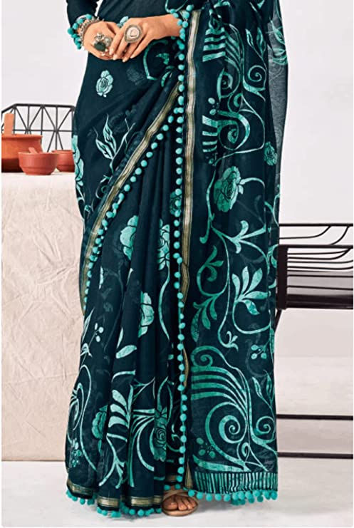 Thumbnail: FLYWINGS COTTON PRINTED SAREE