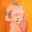 Thumbnail: Coral Peach Banarasi Silk Saree