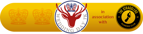 Logo for Wedding Day 7k Run by The Stragglers.