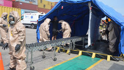 Marina realiza ejercicio de incidente QBRN en el Recinto Portuario de Veracruz