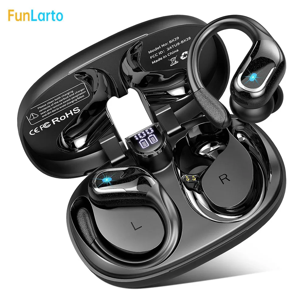 Deep Bass Wireless Headphones Earbuds Bluetooth 5.3 TWS Earphones In-Ear LED