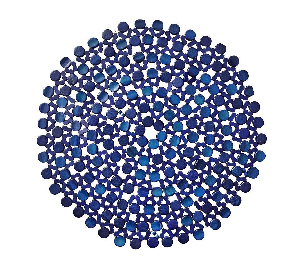 Thumbnail: Round Bamboo Placemat in Coral, Set of 4