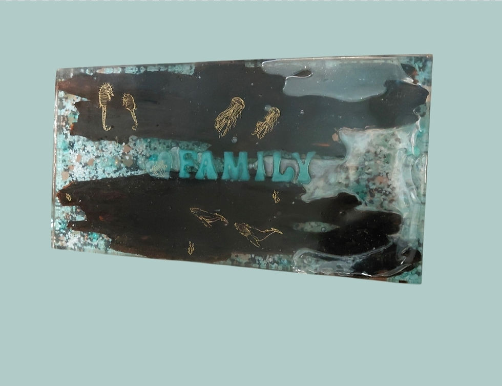 Thumbnail: 24" Anchored in Family – Handcrafted Nautical Epoxy Accent Table