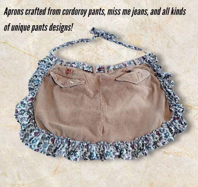 Upcycled Denim Ruffle Apron