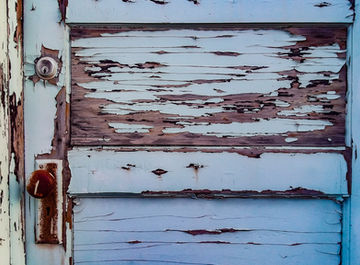 Door on old house in Dubois, Wyoming