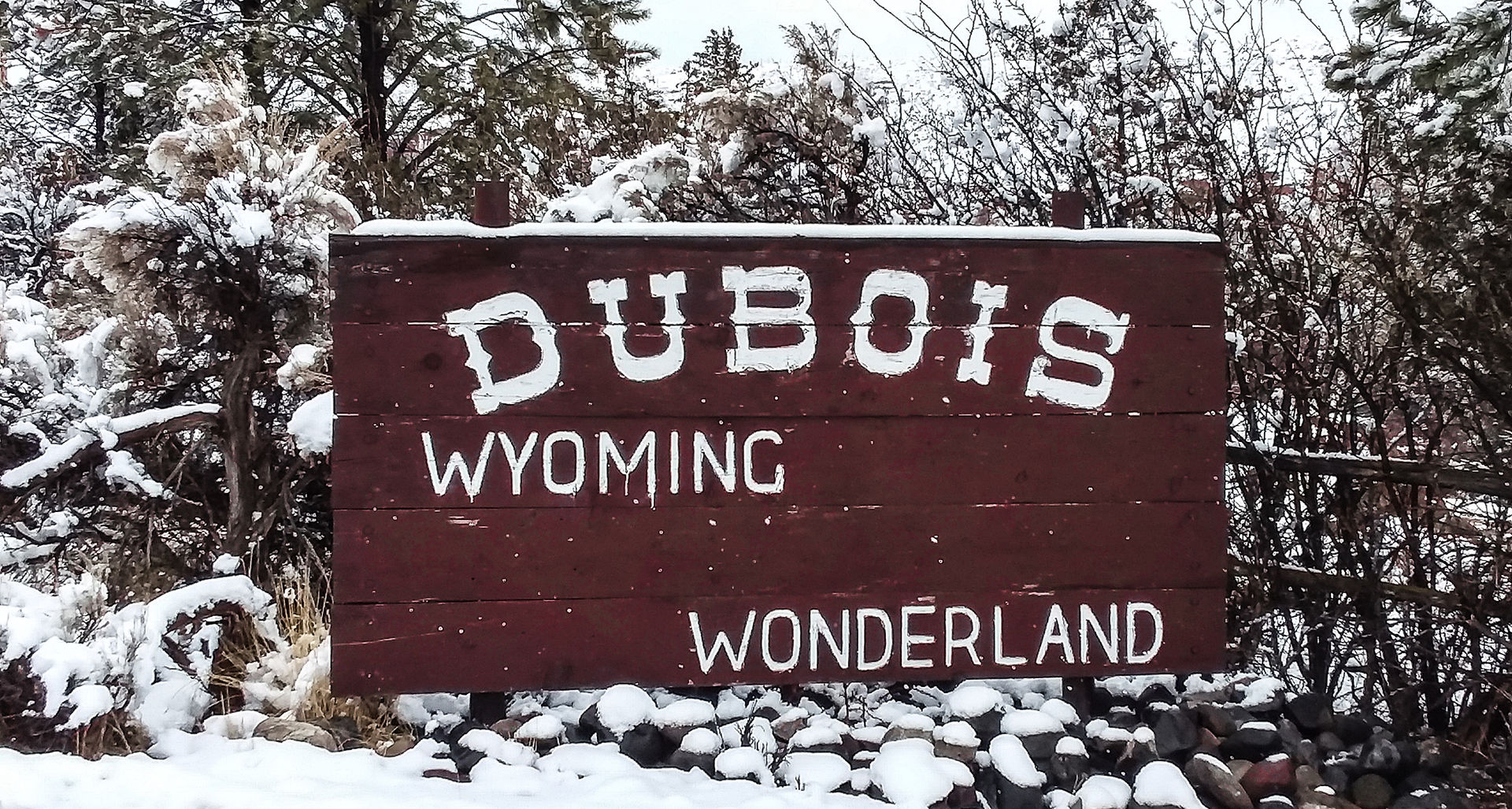 Old cowboy style sign in Dubois, Wyoming