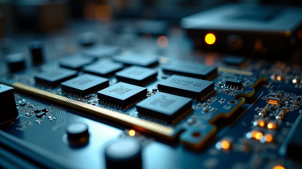 Close-up view of RAM modules installed in a computer motherboard