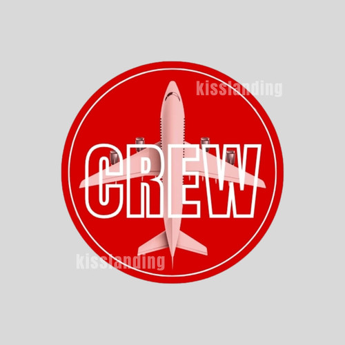 Aviation Crew Sticker Red color | Kisslanding Aeroshop | Bangkok Thailand