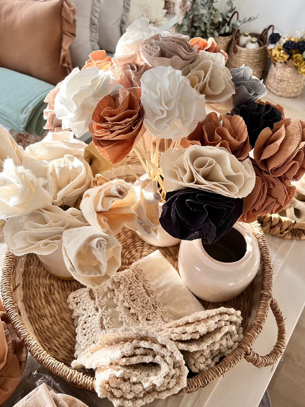 Miniatura: FLORES DE TELA (pack x 4)
