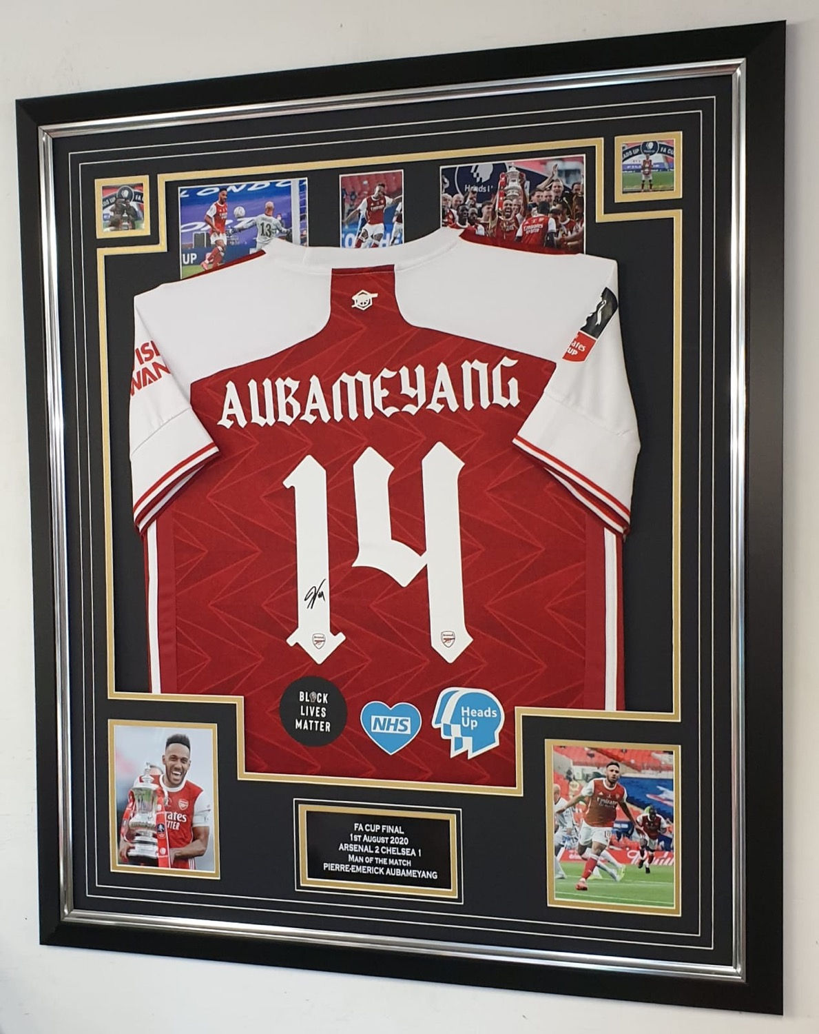 Aubameyang signed Fa cup replica shirt  