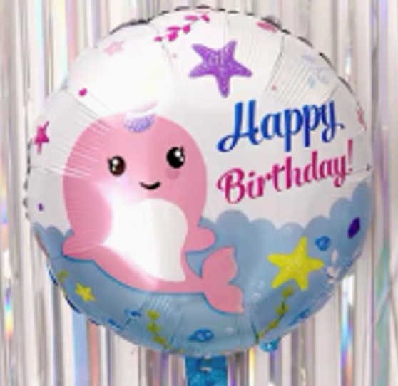 Narwhal round 18 inch - pink $6