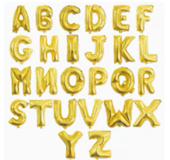 Alphabet 40 inch - gold $10