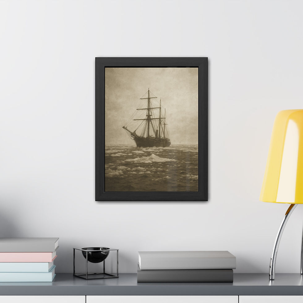 Thumbnail: Endurance: Into the Frozen Silence. Nautical Vintage Antarctic Maritime Art 
