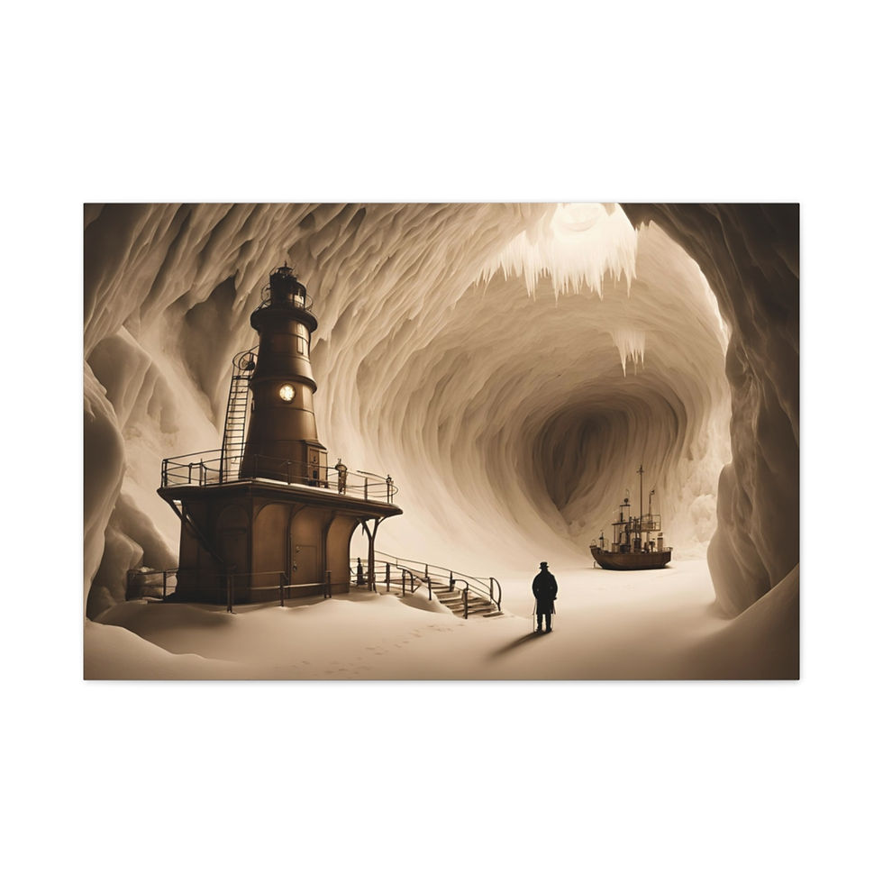 Thumbnail: Peculiar Cavern 1887. Vintage Antarctica Ice-Fi Canvas
