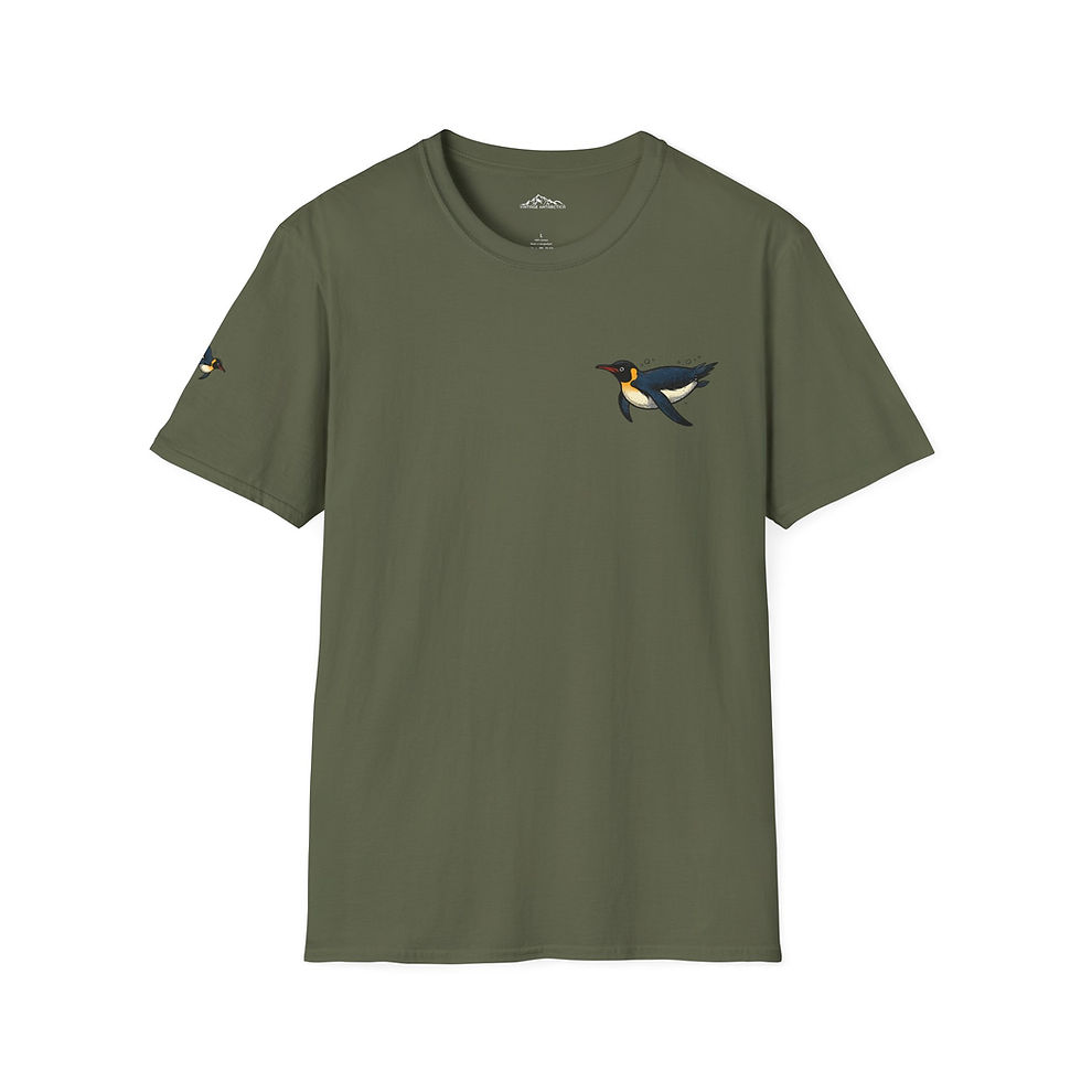 Thumbnail: Antarctica Penguin Swim Tee. Unisex T-Shirt from Vintage Antarctica