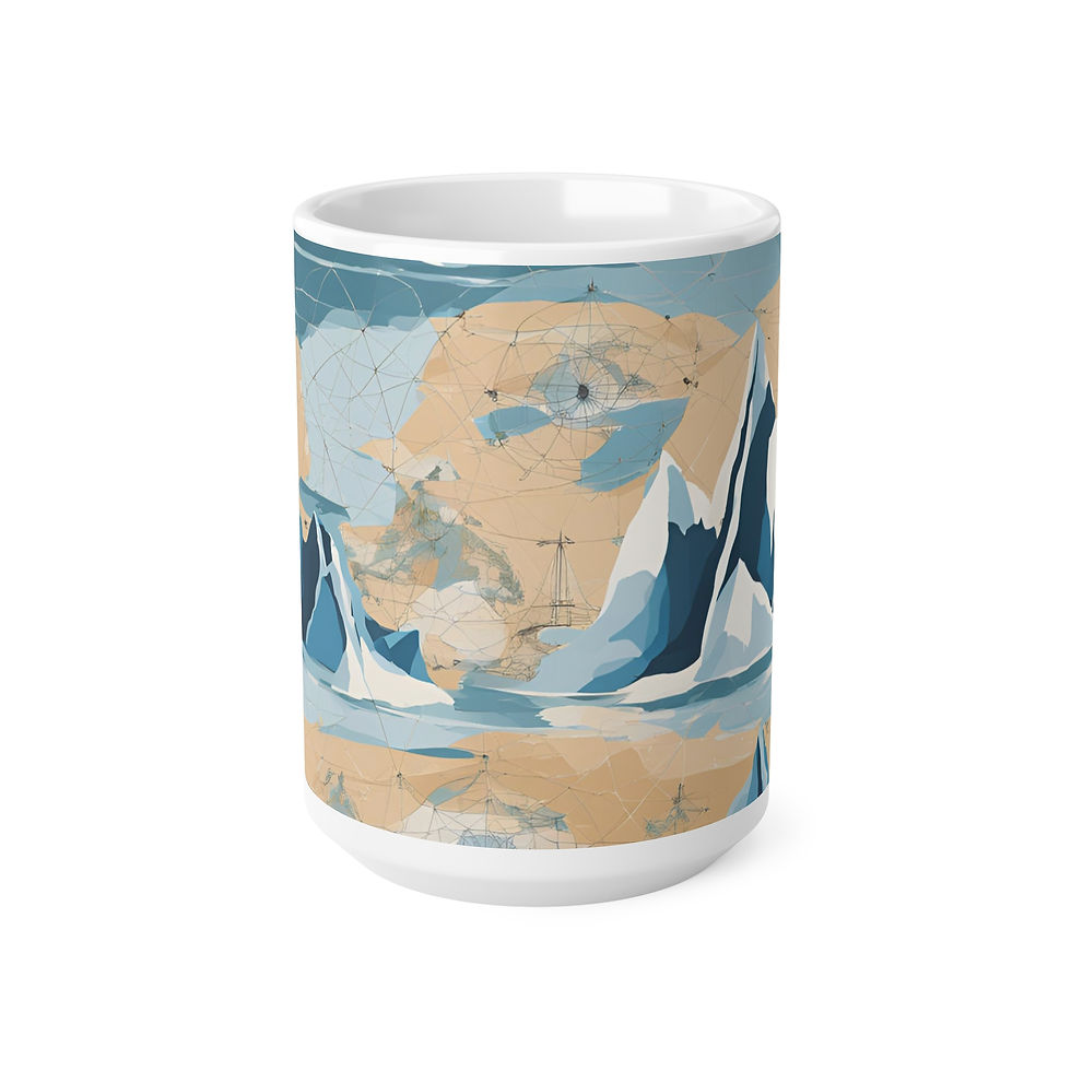 Thumbnail: Antarctica Cartographic  11oz, 15oz Mug. Vintage Antarctica. 