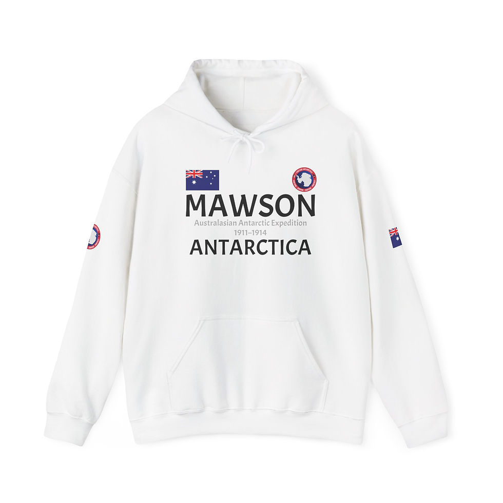Thumbnail: Mawson Expedition Antarctica (Front & Sides) Unisex Heavy Blend™ Hoodie