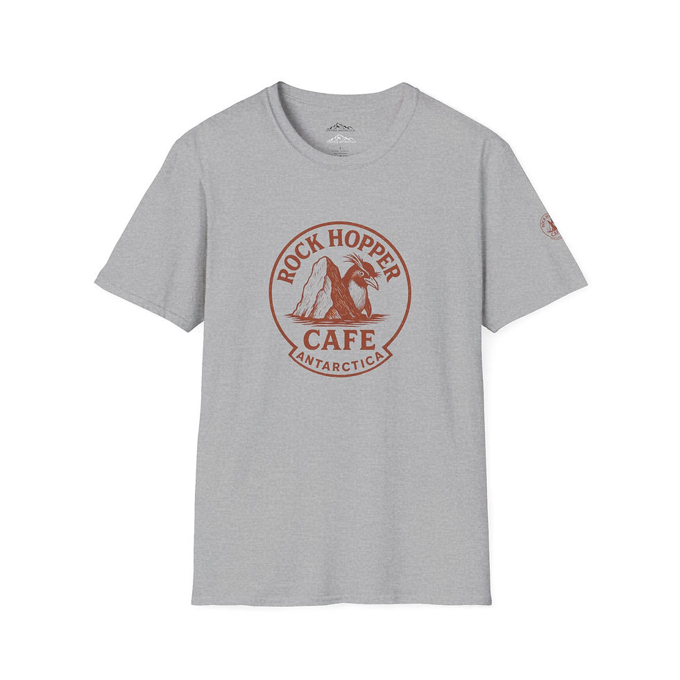 Thumbnail: The Popular Rock Hopper Cafe Unisex Tee Shirt from Vintage Antarctica