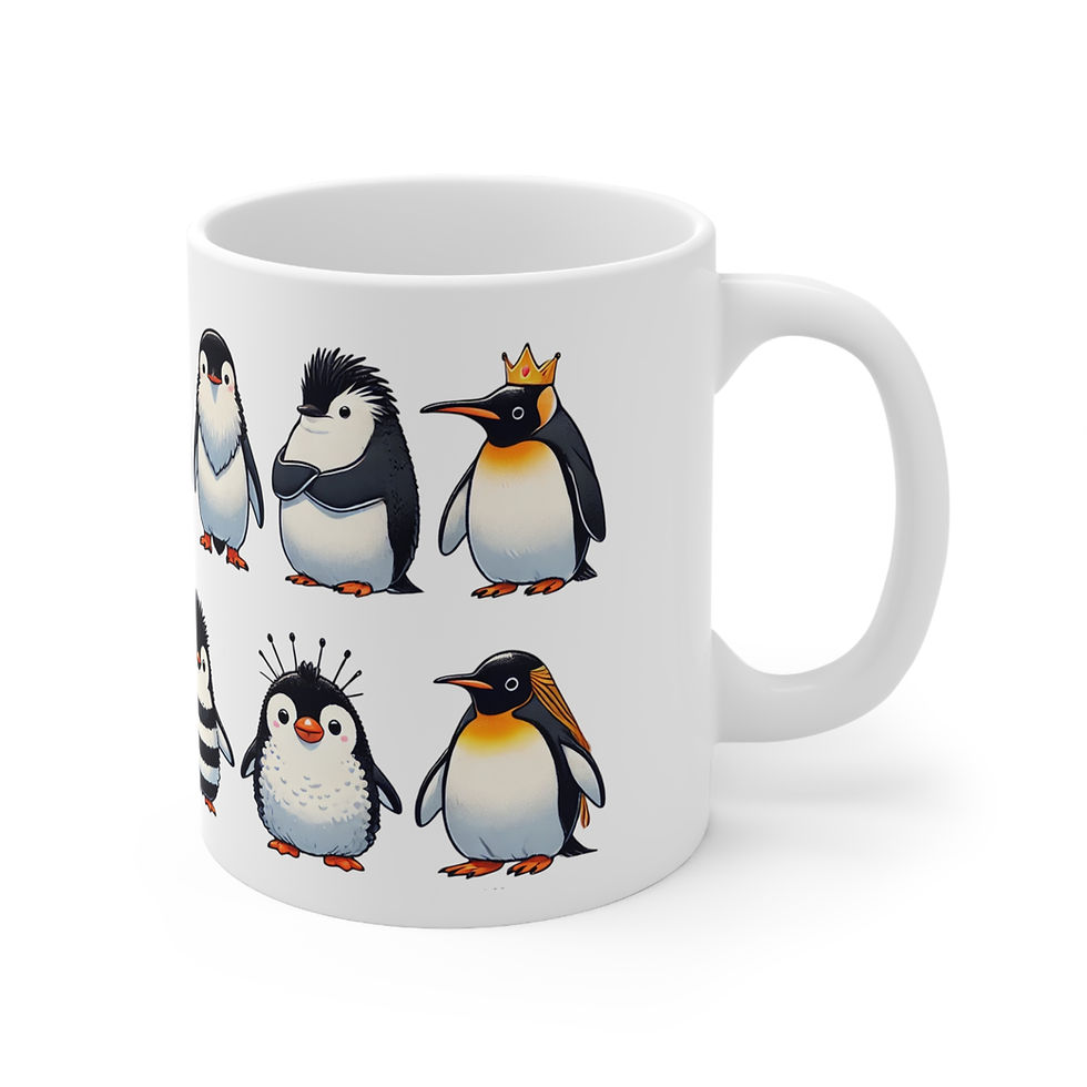 Thumbnail: Cute Penguin Whimsy No2 Coffee Cups, Mugs for Animal Lovers! Antarctica Edition